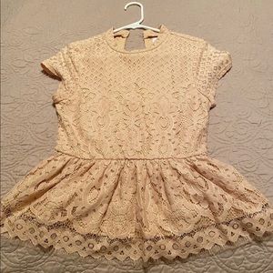 Francesca's Alya Lace Peplum Top